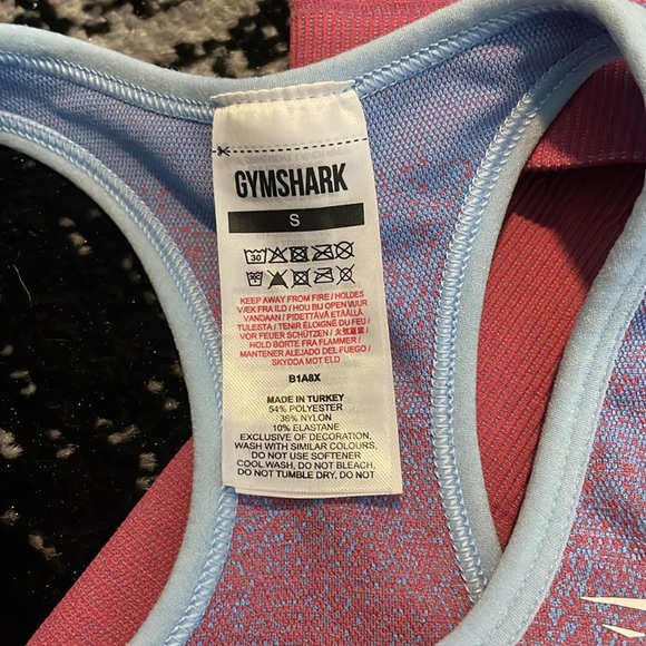 GYMSHARK ADAPT OMBRE SEAMLESS ROSE PINK/ LIGHT BLUE THREE PIECE WORKOUT SET XS/S - Picture 5 of 10